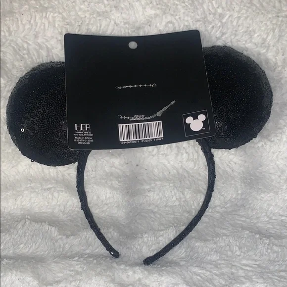 Disney Black Sequin Headband with Silver Bow - Picture 6 of 6